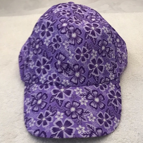 Girl's Adjustable Purple Floral Designer Hat - Picture 11 of 11